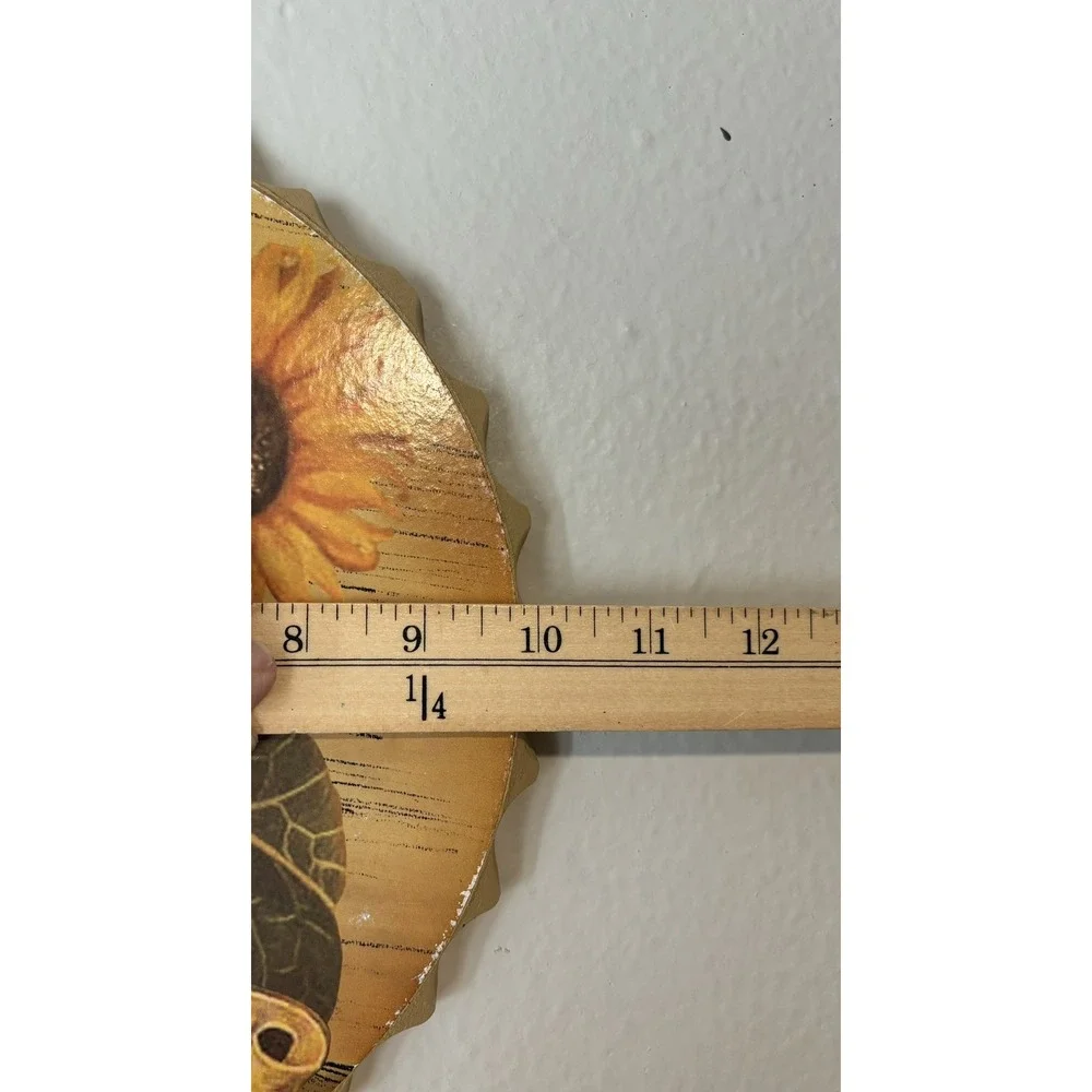 Vintage Sunflower Welcome Door Hanger Round Floral Design‎